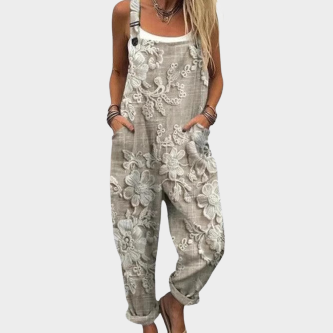 3D Floral Print Casual Jumpsuit for Women