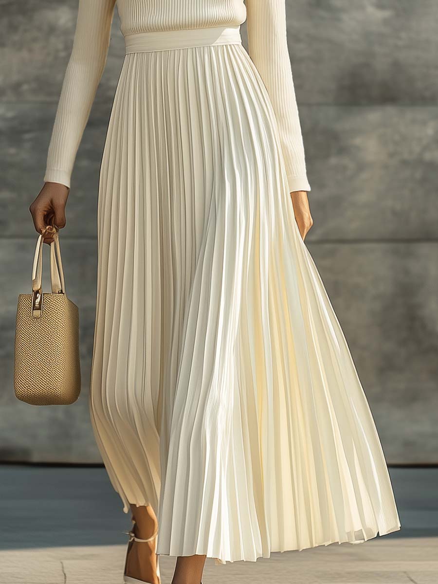 Maxi Dress with Pleated Design for Women