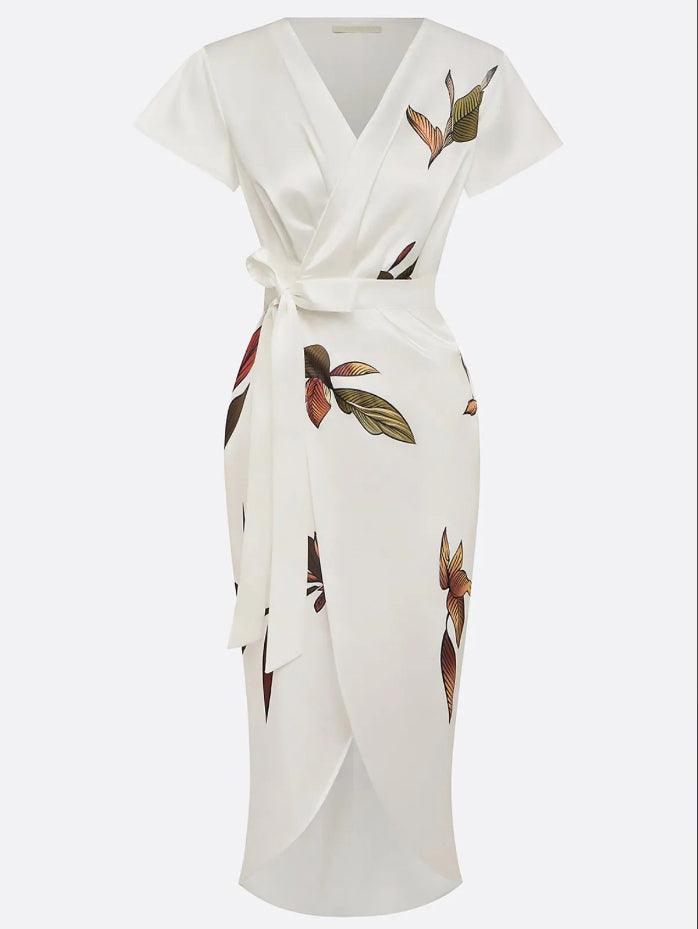 Satin Wrap Dress for Women
