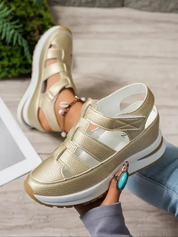 Platform Sandals with Velcro Closure for Women | Ideal for Everyday Use