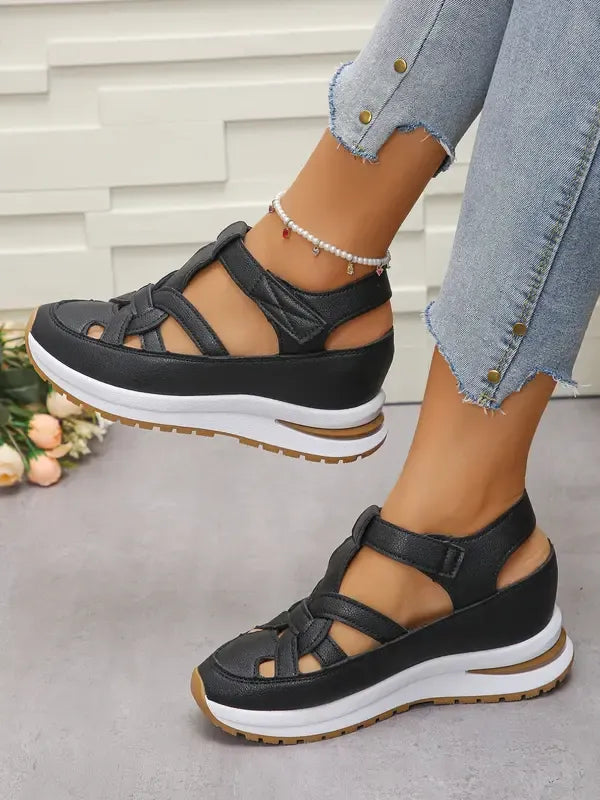 Platform Sandals with Velcro Closure for Women | Ideal for Everyday Use