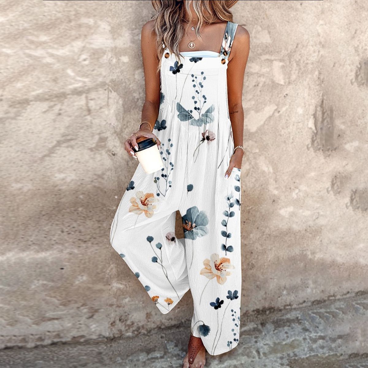 Printed Sleeveless Jumpsuit for Women