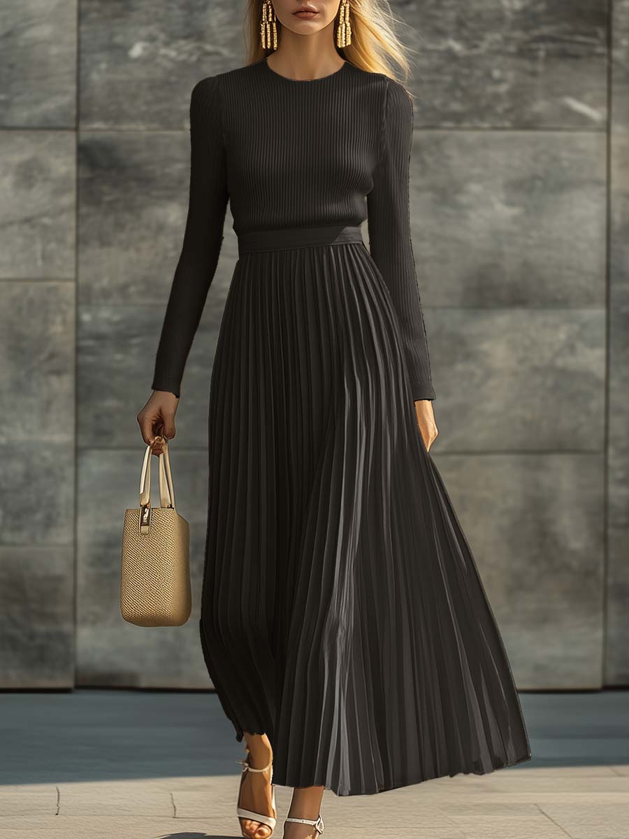 Maxi Dress with Pleated Design for Women