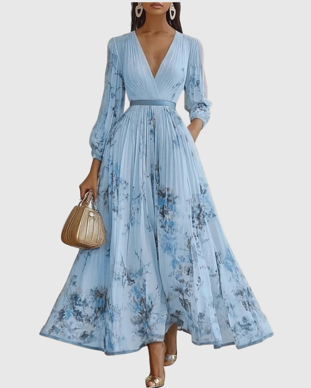 Pleated Maxi Dress for Women