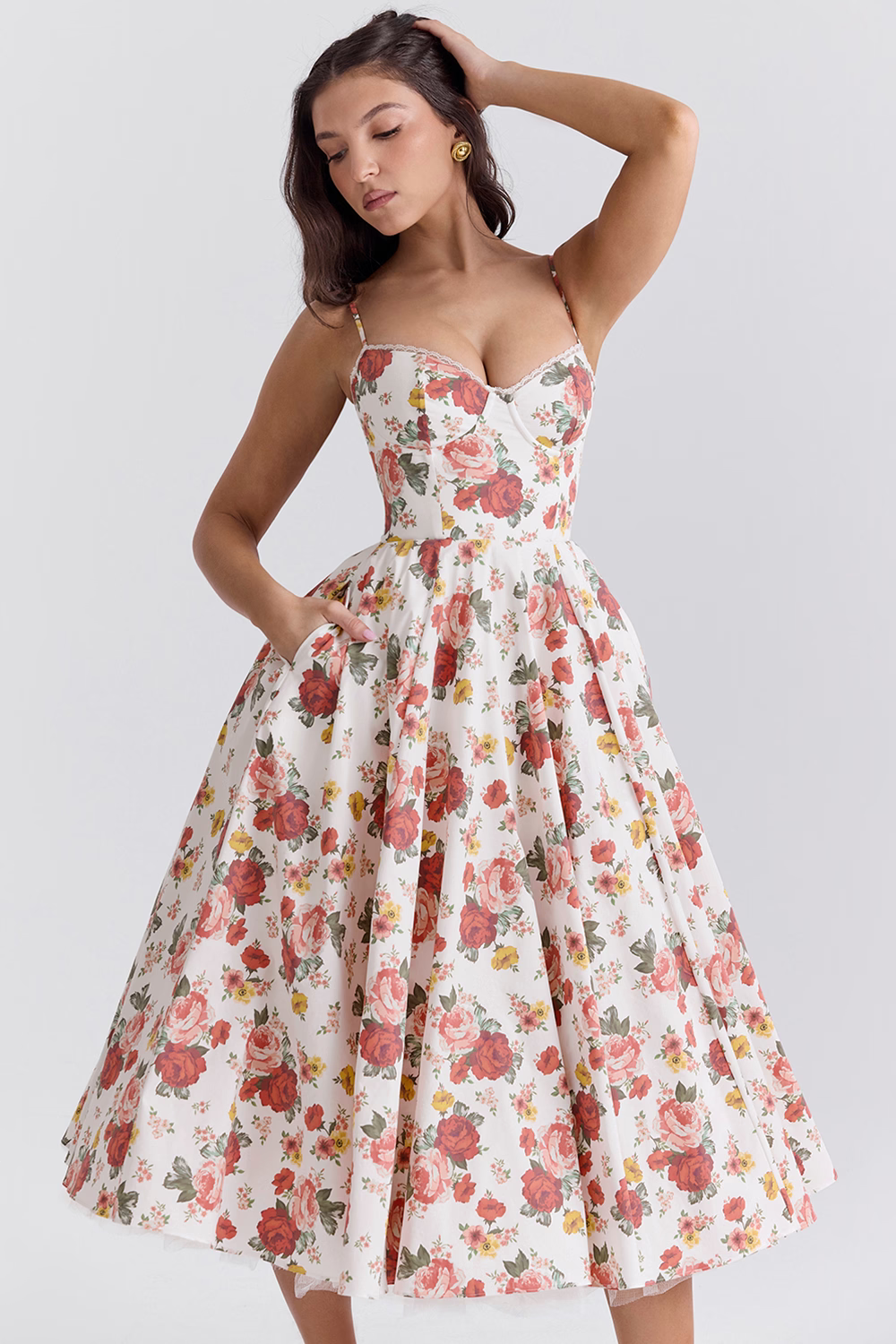 Midi Dress with Bodycon Effect for Women