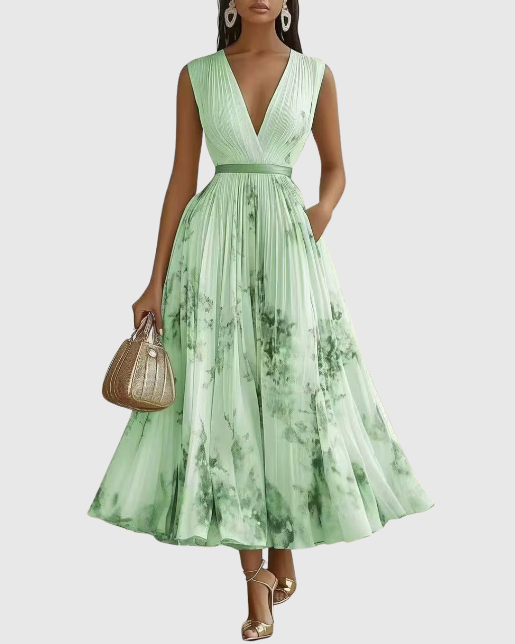 Pleated Maxi Dress for Women