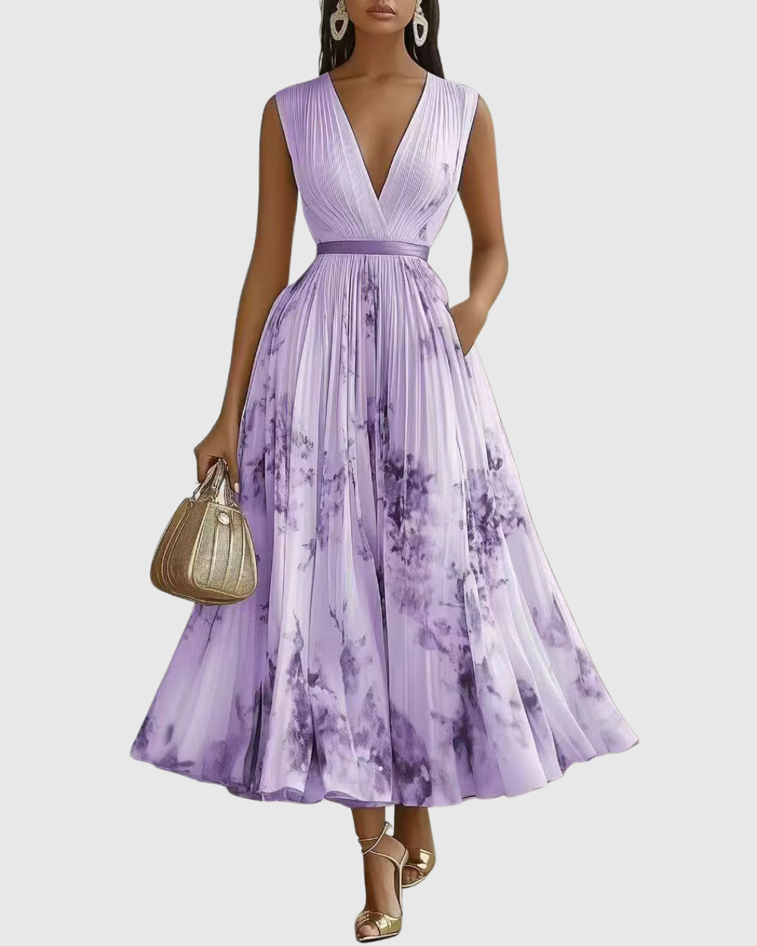 Pleated Maxi Dress for Women