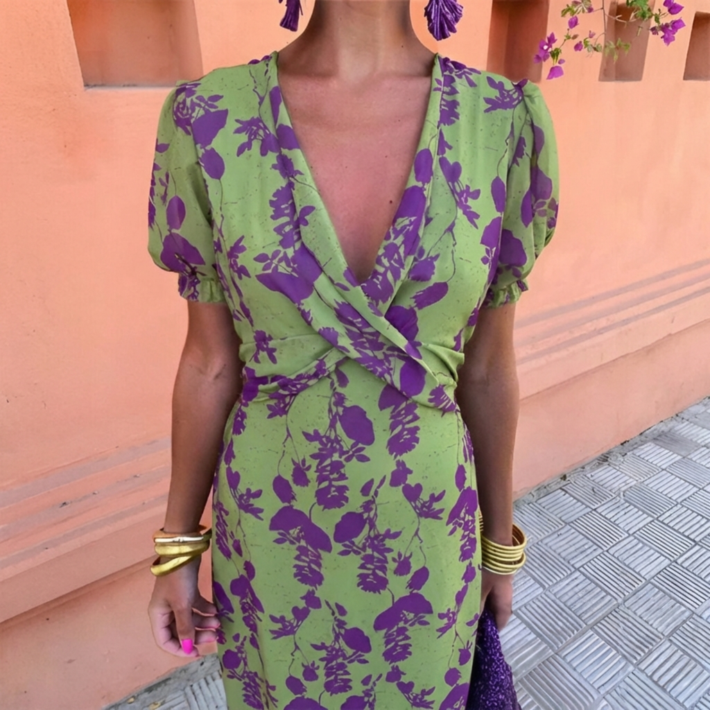 Elegant Printed Long Dress for Women