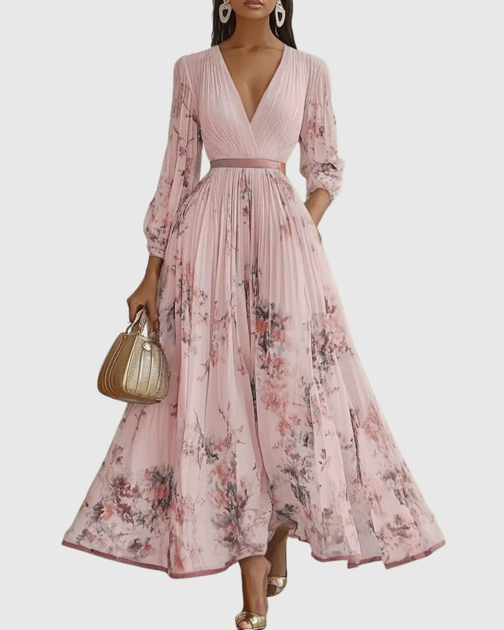 Pleated Maxi Dress for Women