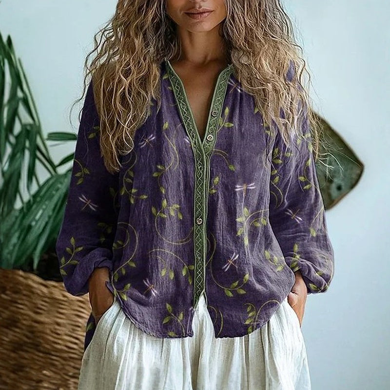 Printed Leaf Blouse for Women | Perfect for Everyday Wear