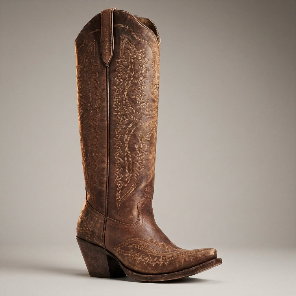 High Cowboy Boots with Thick Heels for Women | Ideal for Everyday Wear