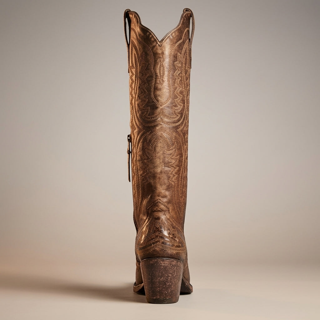 High Cowboy Boots with Thick Heels for Women | Ideal for Everyday Wear
