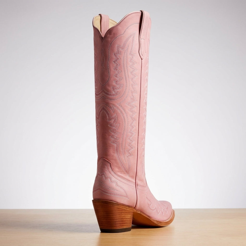 High Cowboy Boots with Thick Heels for Women | Ideal for Everyday Wear