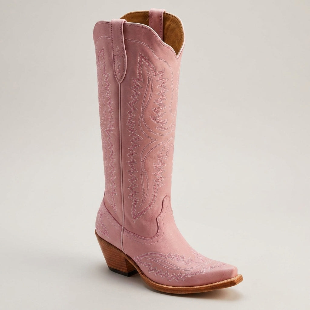 High Cowboy Boots with Thick Heels for Women | Ideal for Everyday Wear