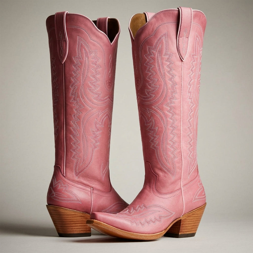 High Cowboy Boots with Thick Heels for Women | Ideal for Everyday Wear