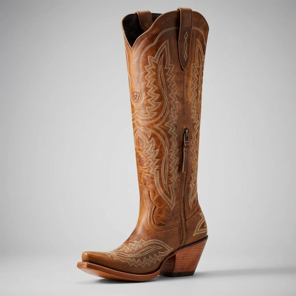 High Cowboy Boots with Thick Heels for Women | Ideal for Everyday Wear