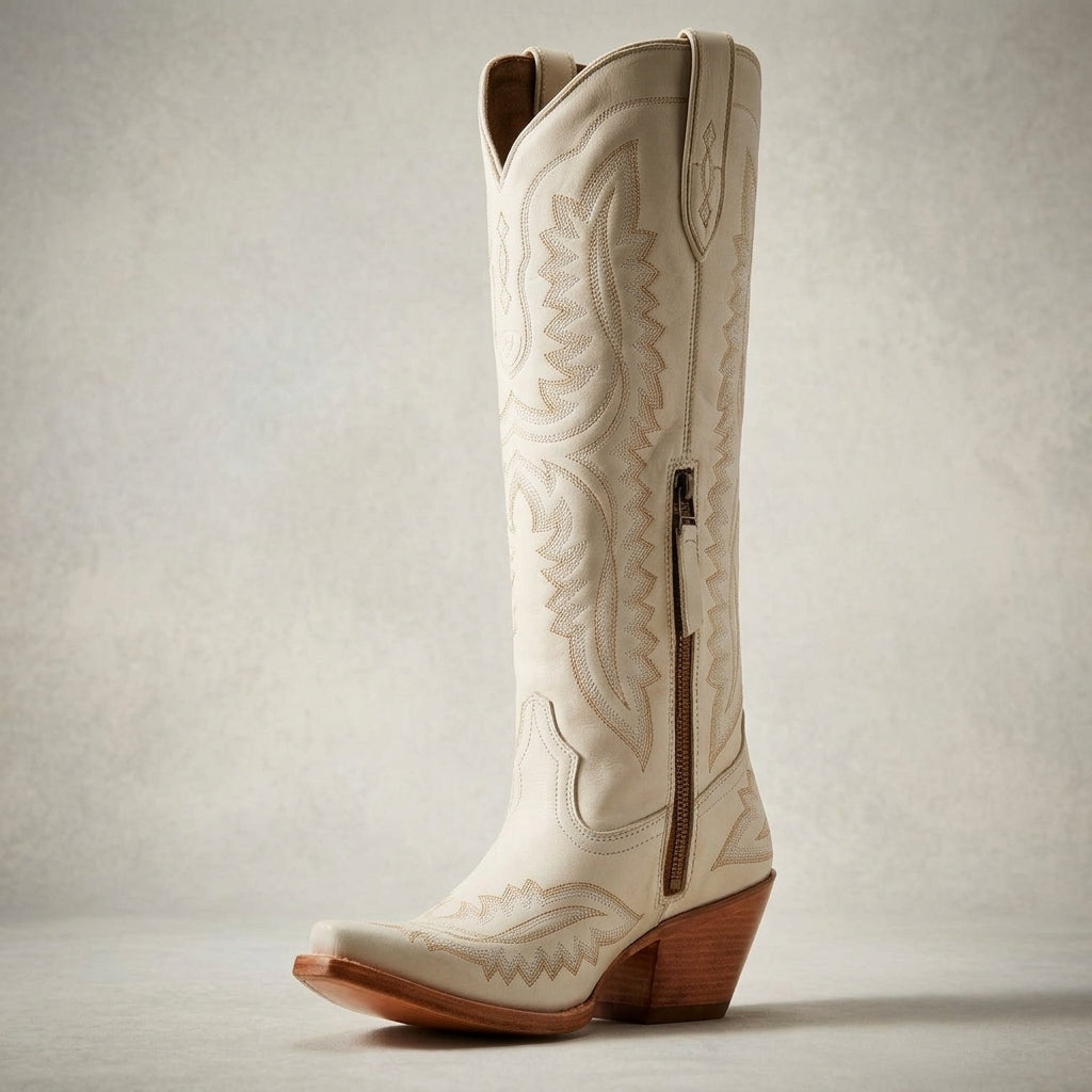 High Cowboy Boots with Thick Heels for Women | Ideal for Everyday Wear