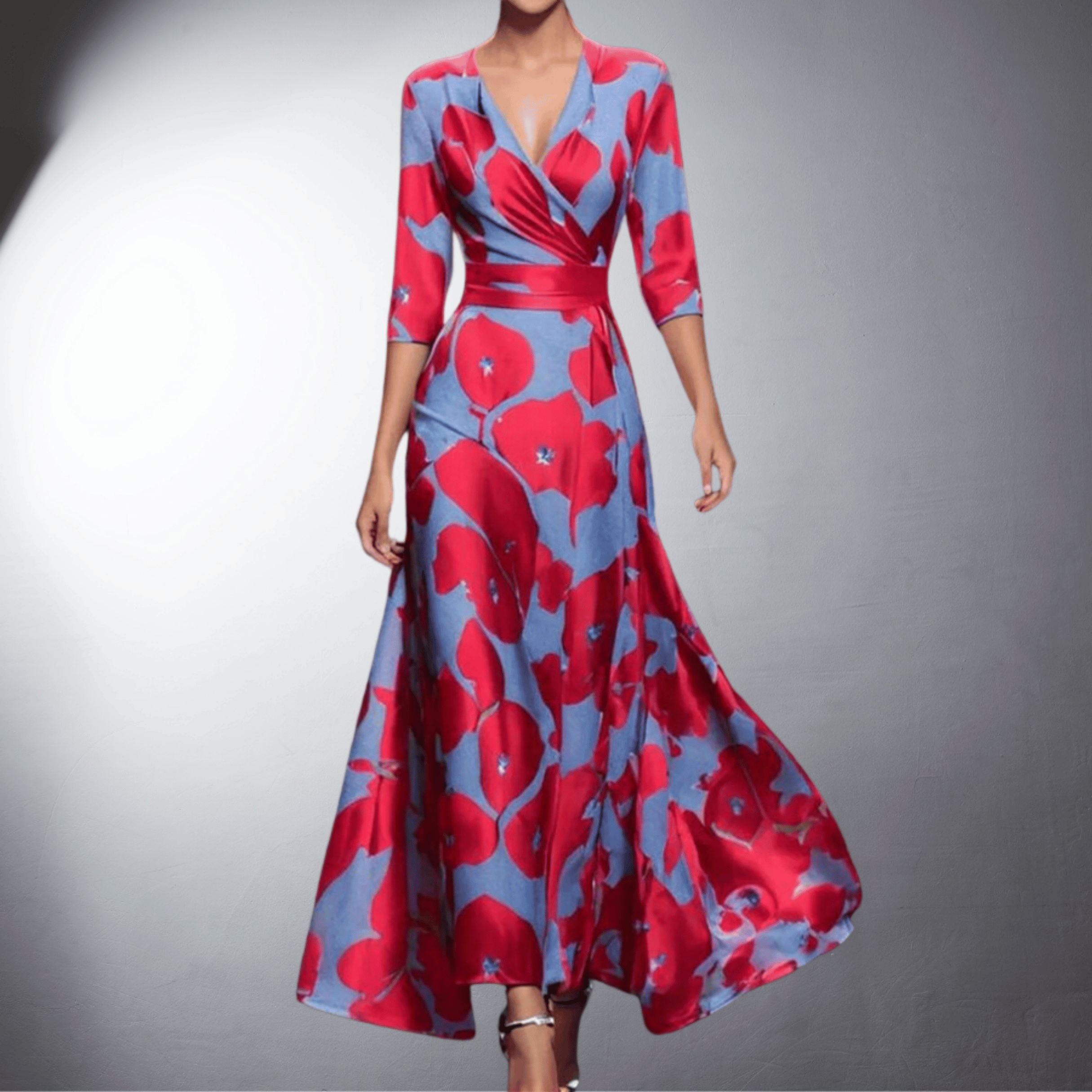 Elegant Evening Dress with Floral Print for Women