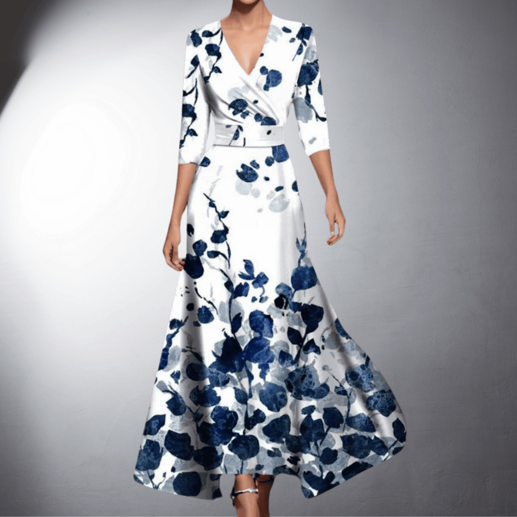 Elegant Evening Dress with Floral Print for Women