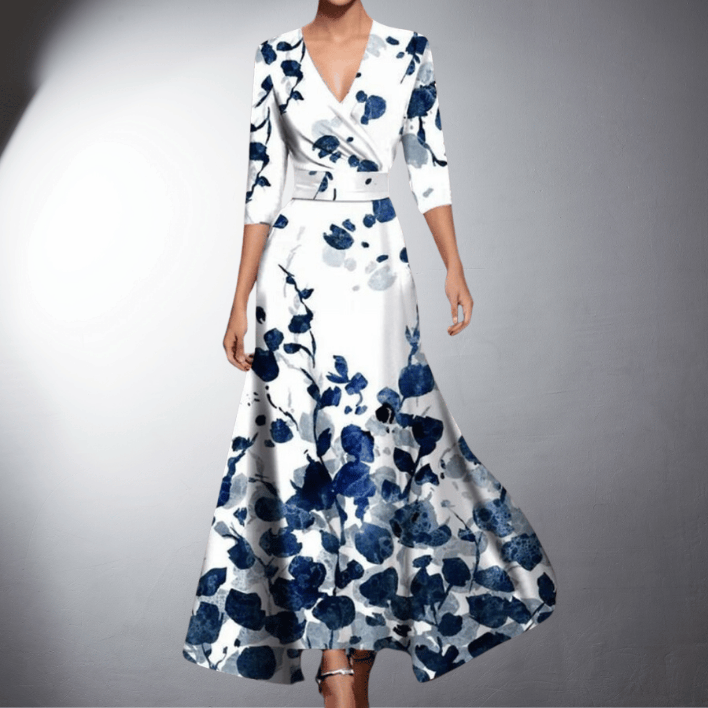 Elegant Evening Dress with Floral Print for Women