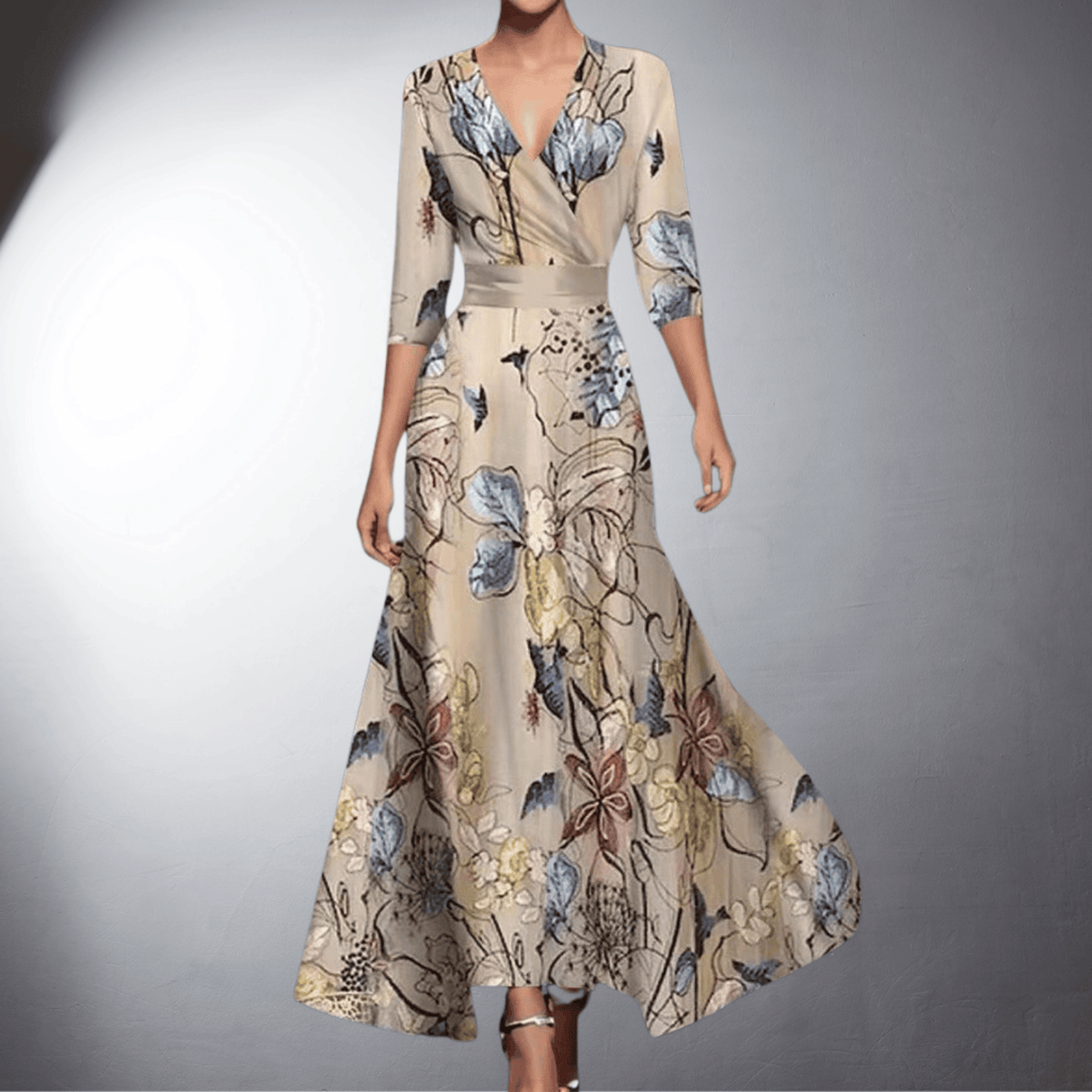 Elegant Evening Dress with Floral Print for Women