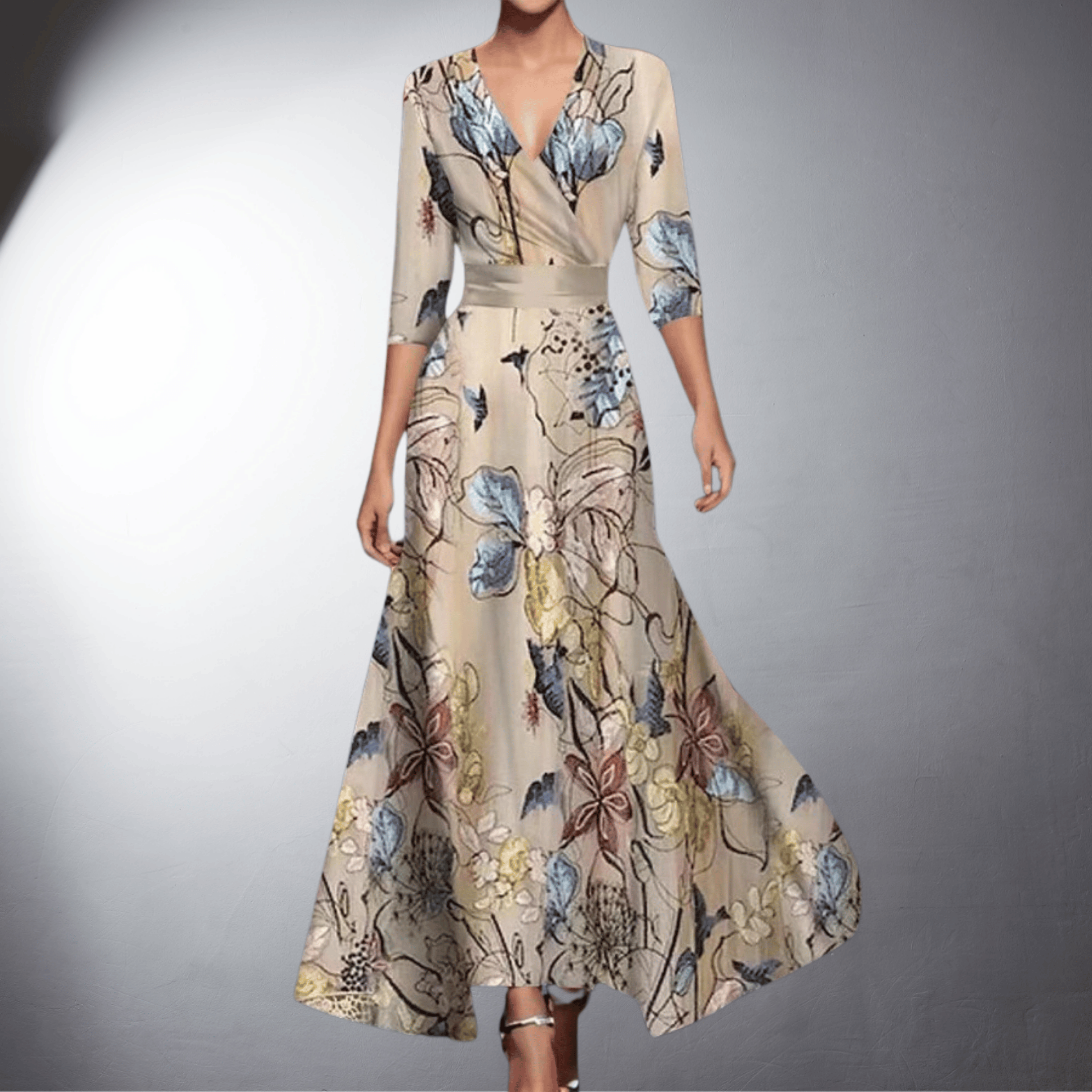 Elegant Evening Dress with Floral Print for Women