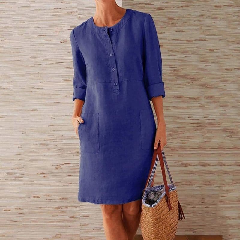 Cotton and Linen Dress with Pockets for Women | Perfect for Everyday Wear