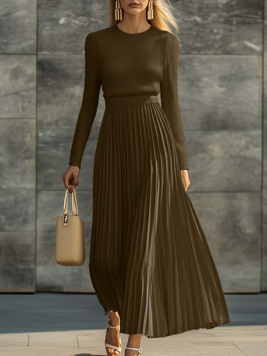 Maxi Dress with Pleated Design for Women