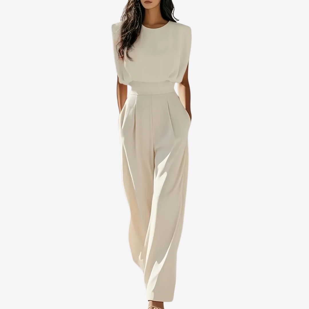 Sleeveless Jumpsuit with Waist for Women