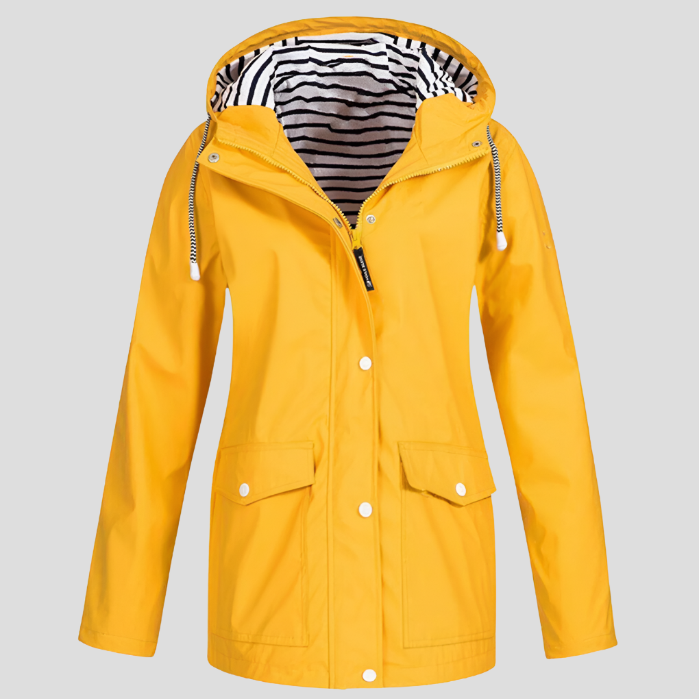 Hooded Zip Up Jacket with Snap Front and Flap Pockets for Women Amarillo