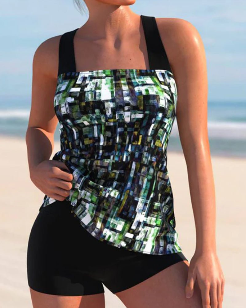 Gradient Printed Tankini for Women