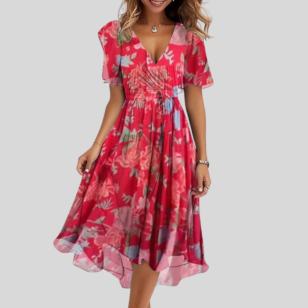 Floral Style Midi Dress for Women