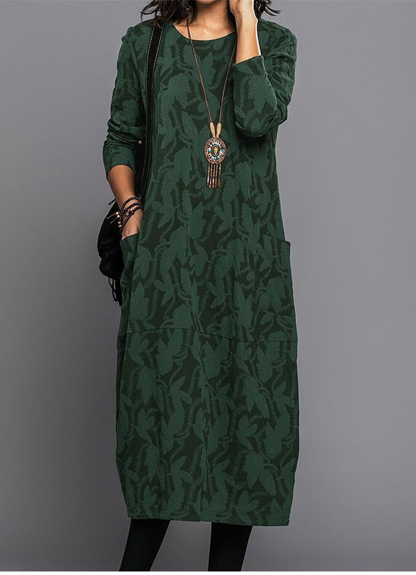 Midi Dress with Floral Pattern for Women