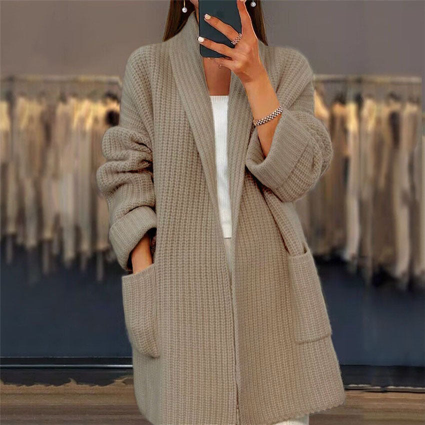 Long Knit Cardigan with Pockets for Women