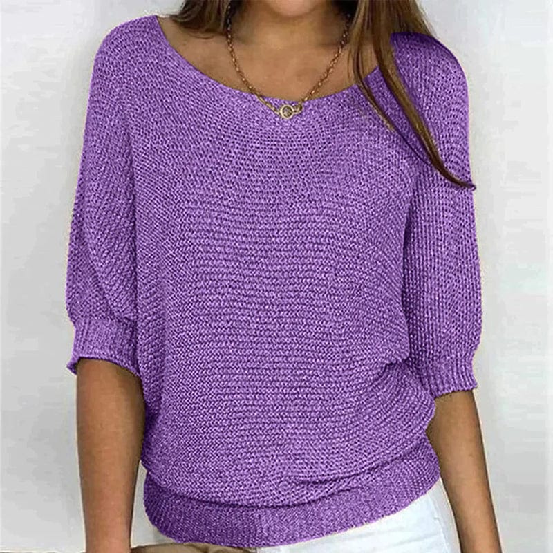 Three-Quarter Sleeve Sweater for Women