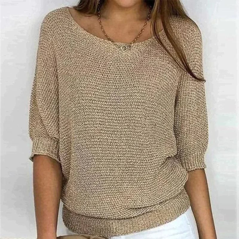 Three-Quarter Sleeve Sweater for Women