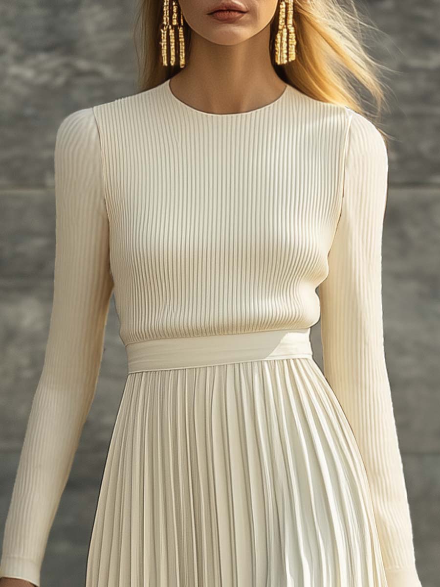 Maxi Dress with Pleated Design for Women