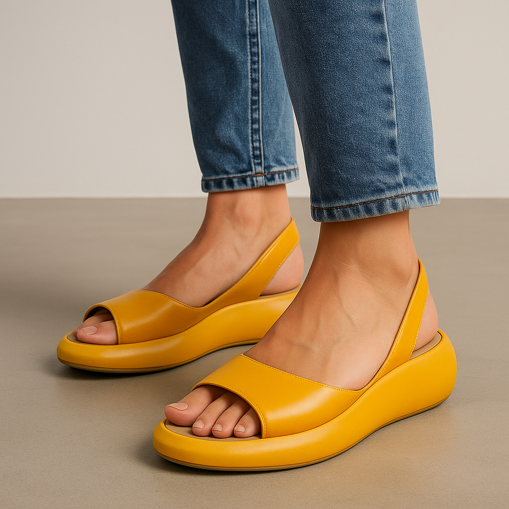 Women's microfiber flat sandals