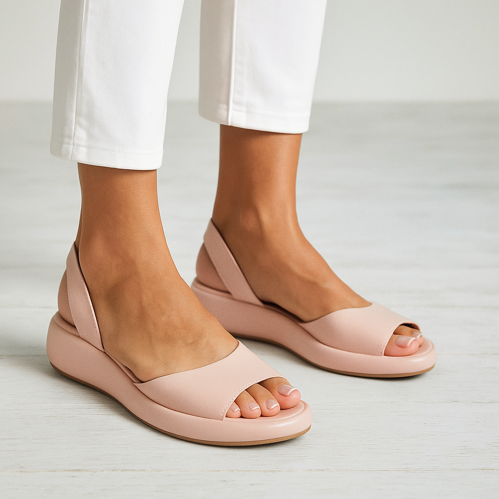 Women's microfiber flat sandals