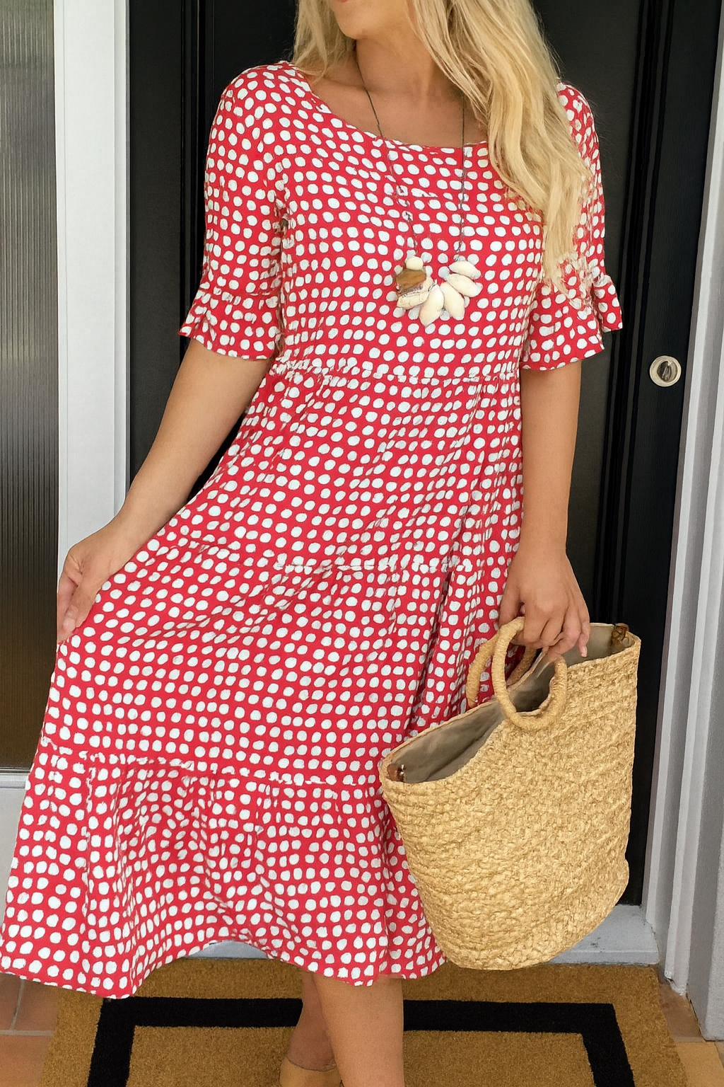 Women's Short Sleeve Midi Dress