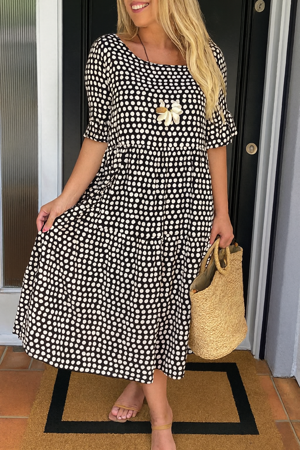Women's Short Sleeve Midi Dress