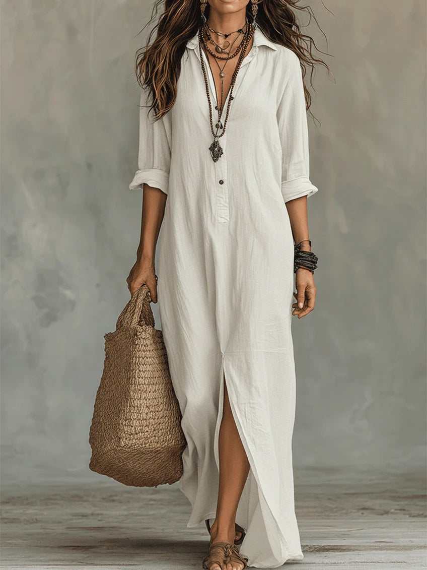 Maxi Dress with Buttons for Women