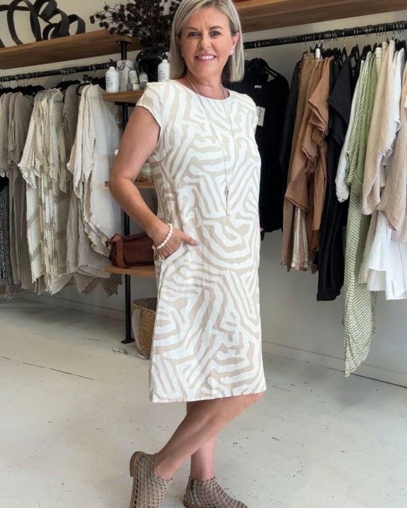 Women's Summer Dress with Round Neck