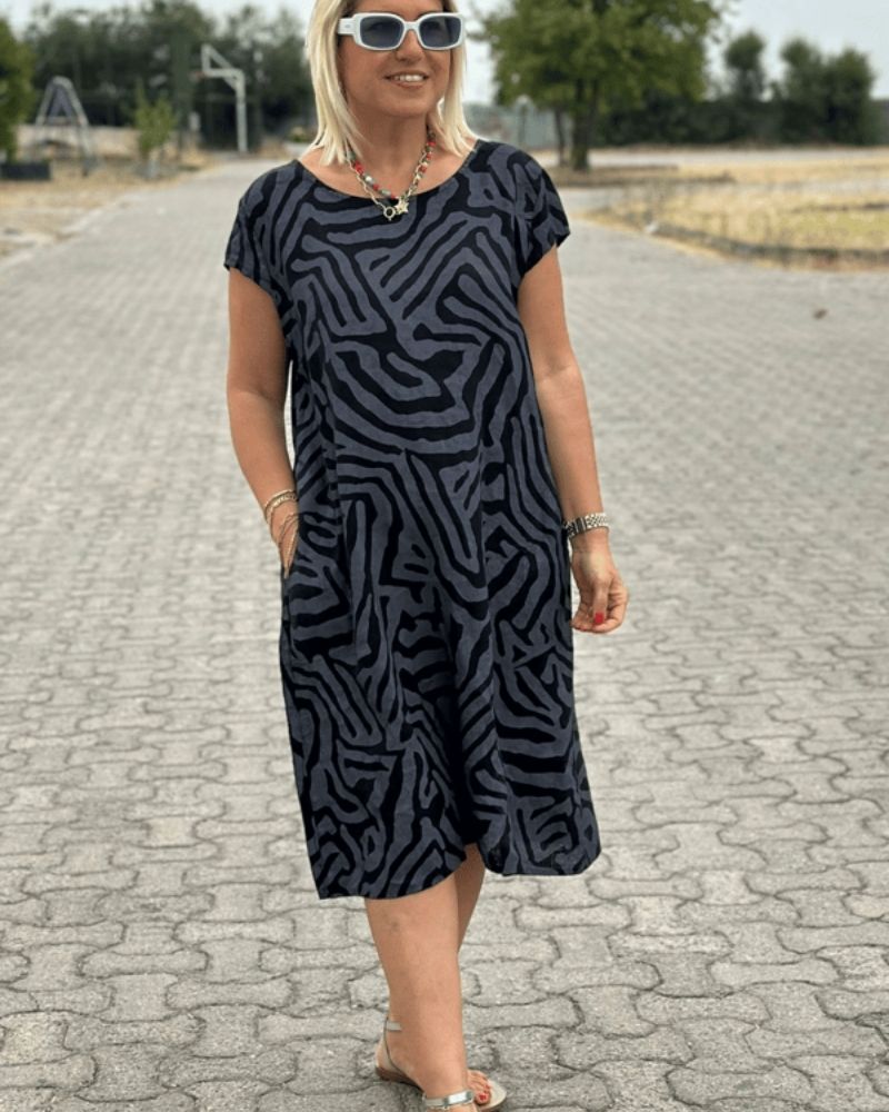 Women's Summer Dress with Round Neck