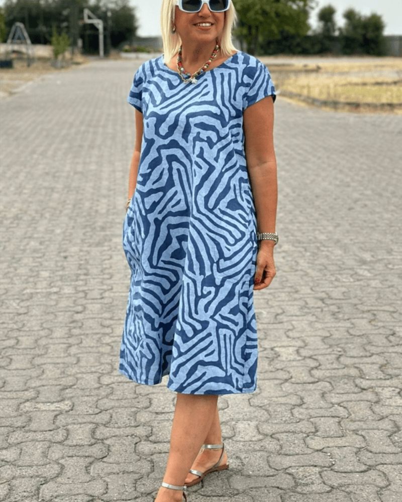 Women's Summer Dress with Round Neck