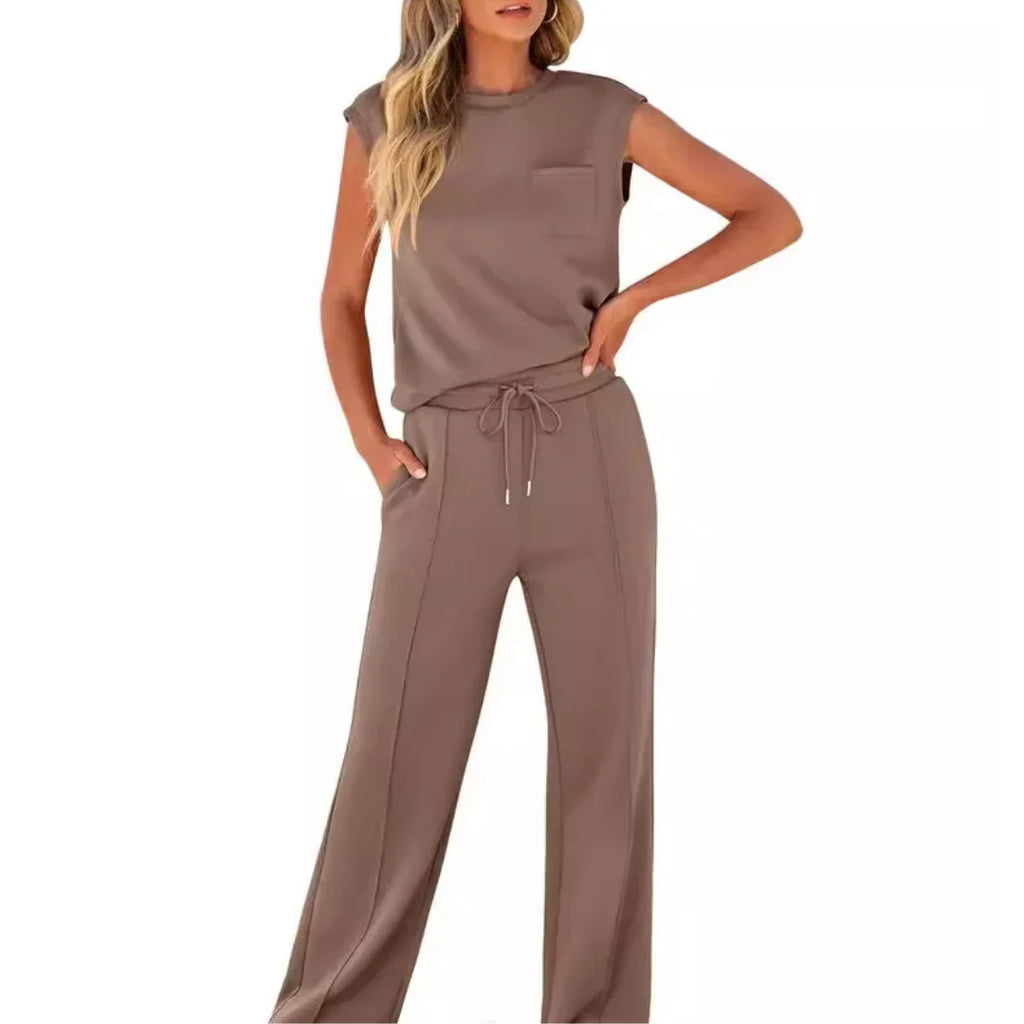 Women's Casual Sleeveless Top and Pants Set