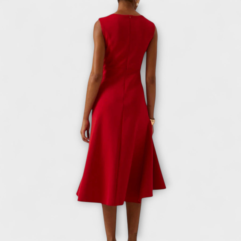 Asymmetric Draped Midi Dress for Women