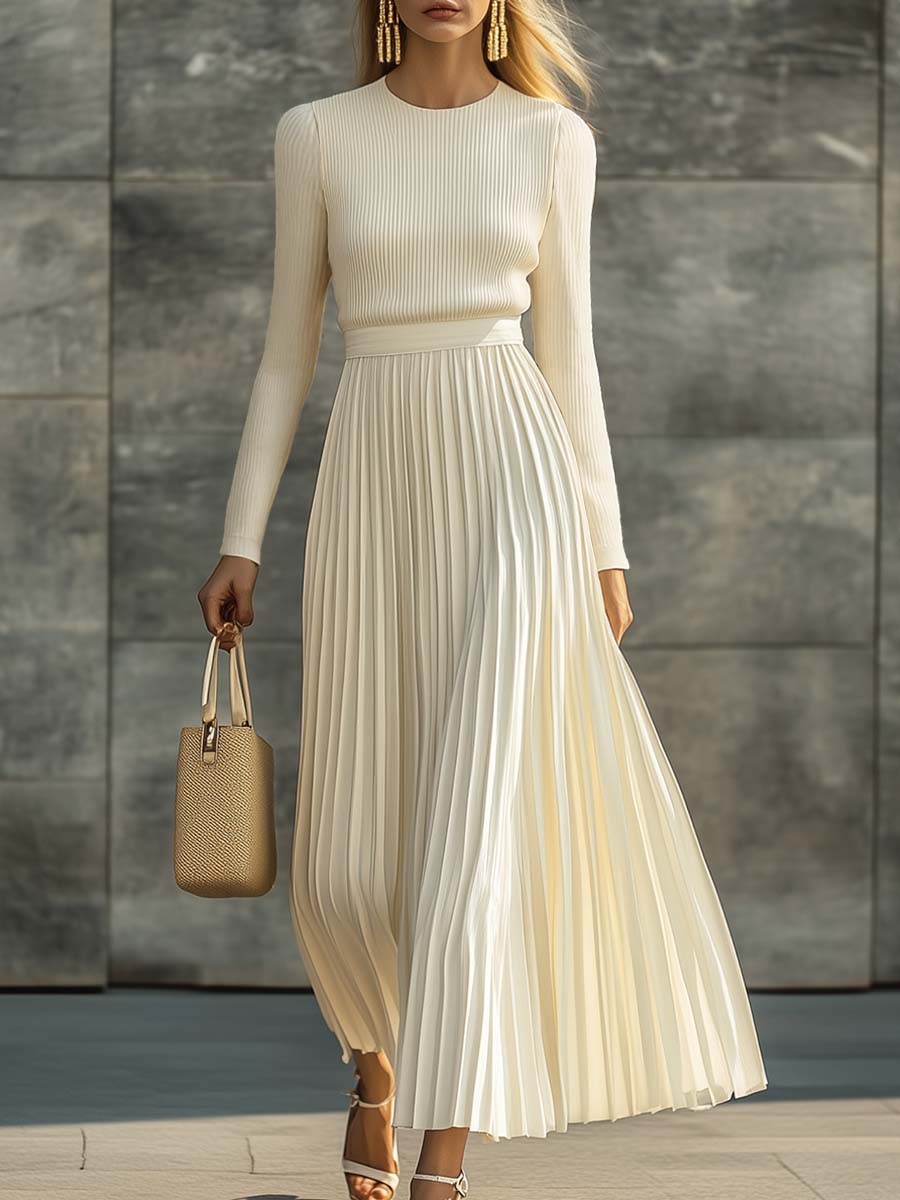 Maxi Dress with Pleated Design for Women