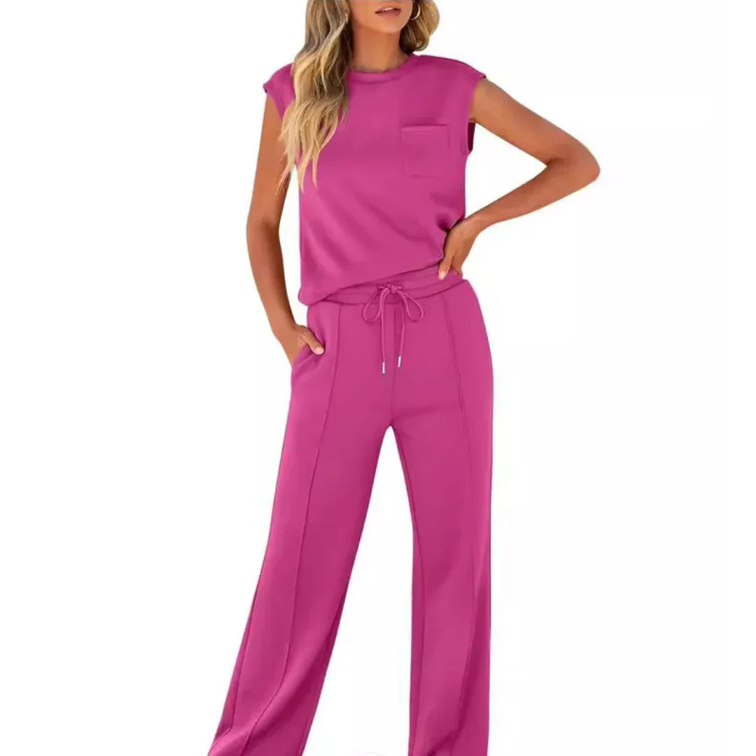 Women's Casual Sleeveless Top and Pants Set