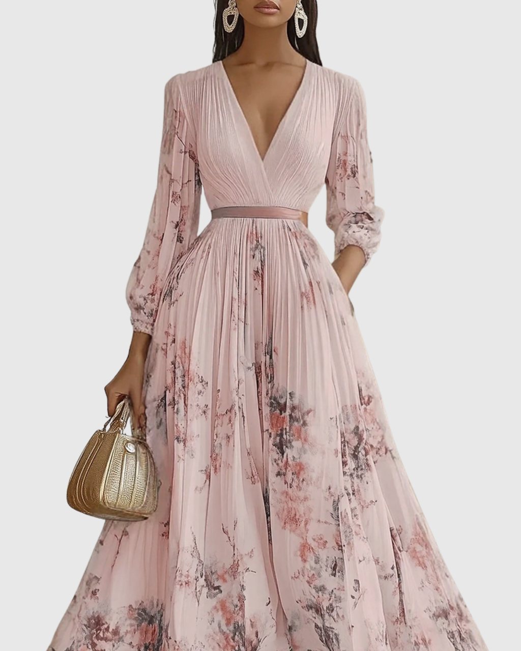 Pleated Maxi Dress for Women